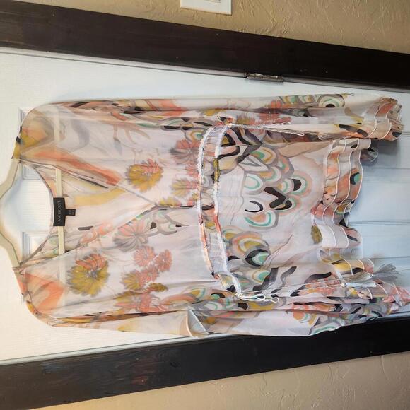 Lane Bryant Women's Floral Boho Chiffon Kimono Top - Size 22/24 - Picture 1 of 7